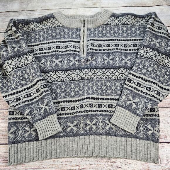REI Women's MEDIUM 100% Virgin Wool Sweater 1/4 Zip Fall Winter - Picture 1 of 4
